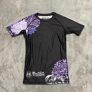 Black Widow Combat Sports Women’s Purple Peony Rash Guard Medium